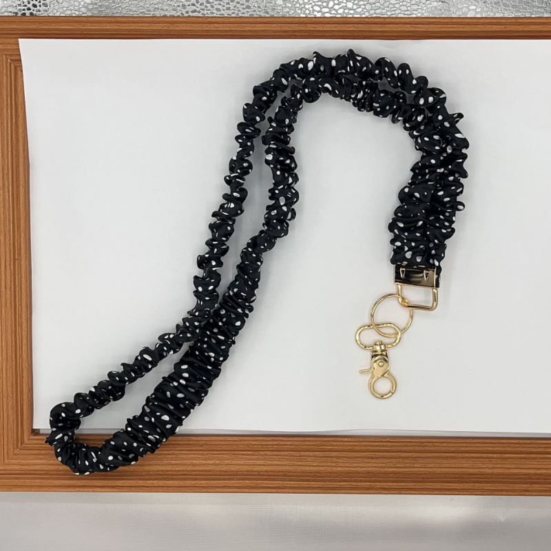 Adjustable Stretchy Scrunchie Lanyard for ID Badges & Keys