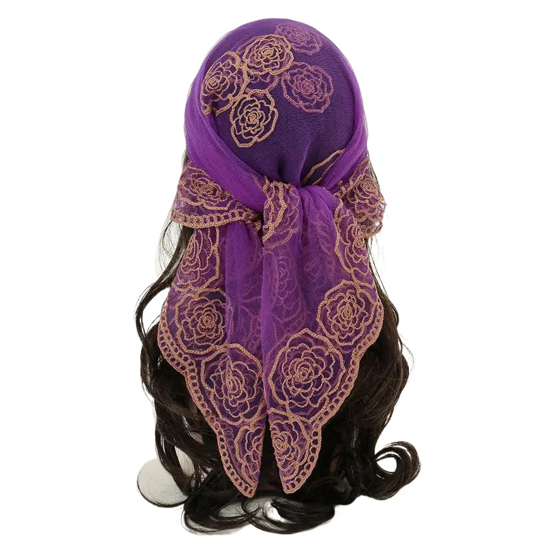 Spring Floral Mesh Scallop Design Bandana