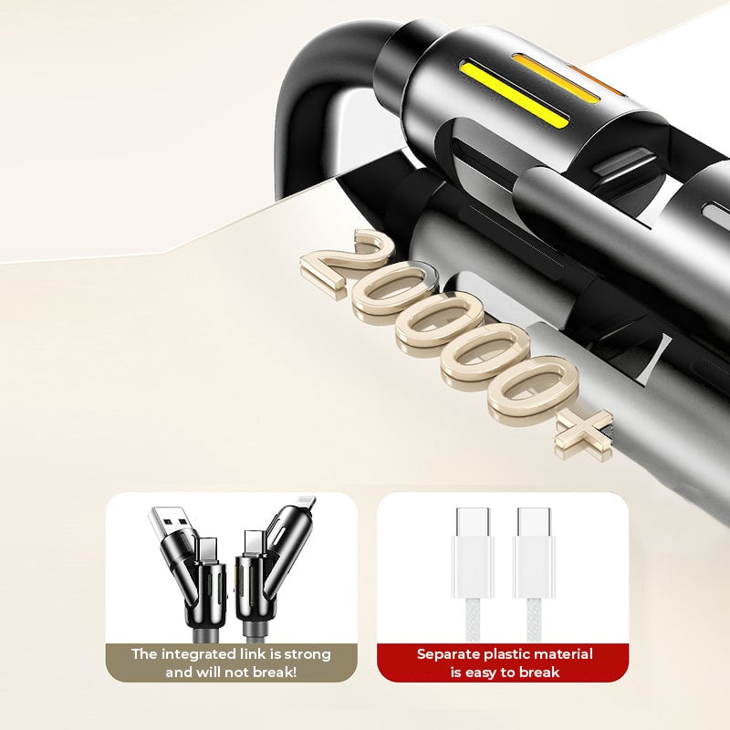 7-Color Breathing Light 240W 4-in-1 USB C Cable