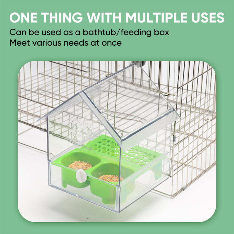 Transparent Bird Feeder with Roof Design