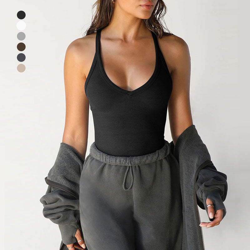 Women's Solid Backless Racerback Tank Top