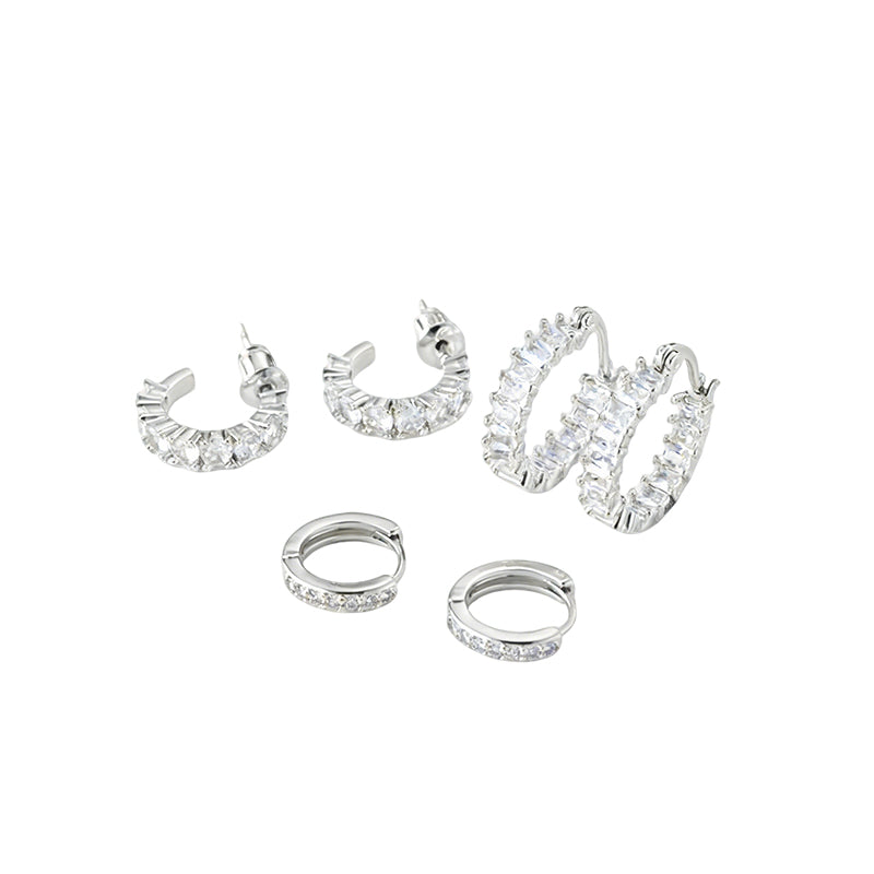 14K Gold-Plated Hoop Earrings Gold Plated Earring Set