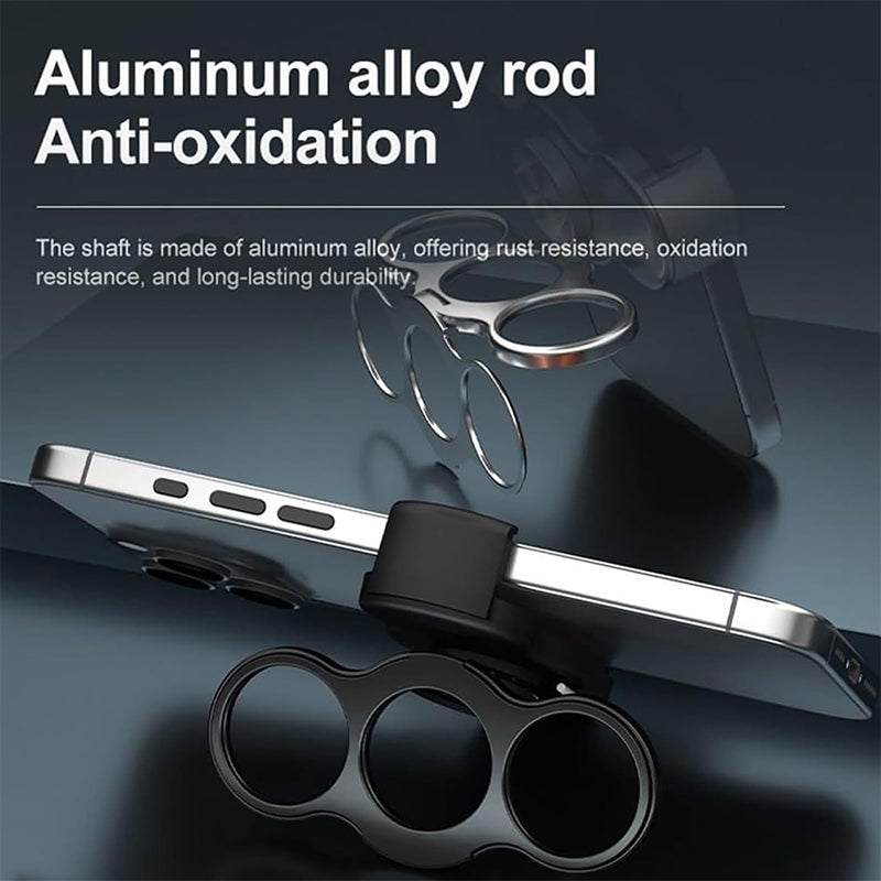 360° Rotatable Dual-Ring Three-Finger Phone Holder