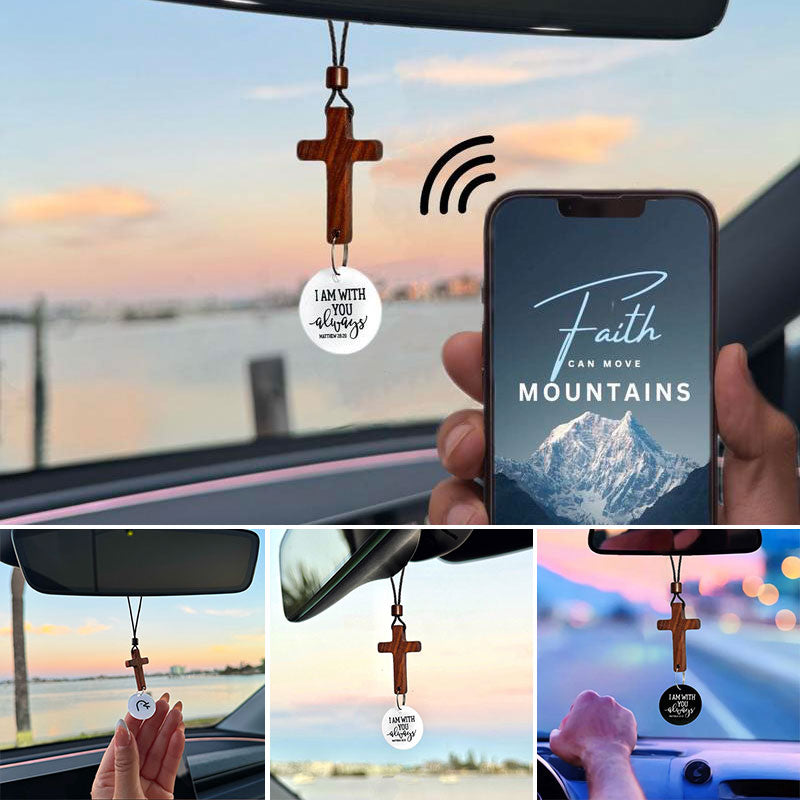 Scripture Cross Car Charm