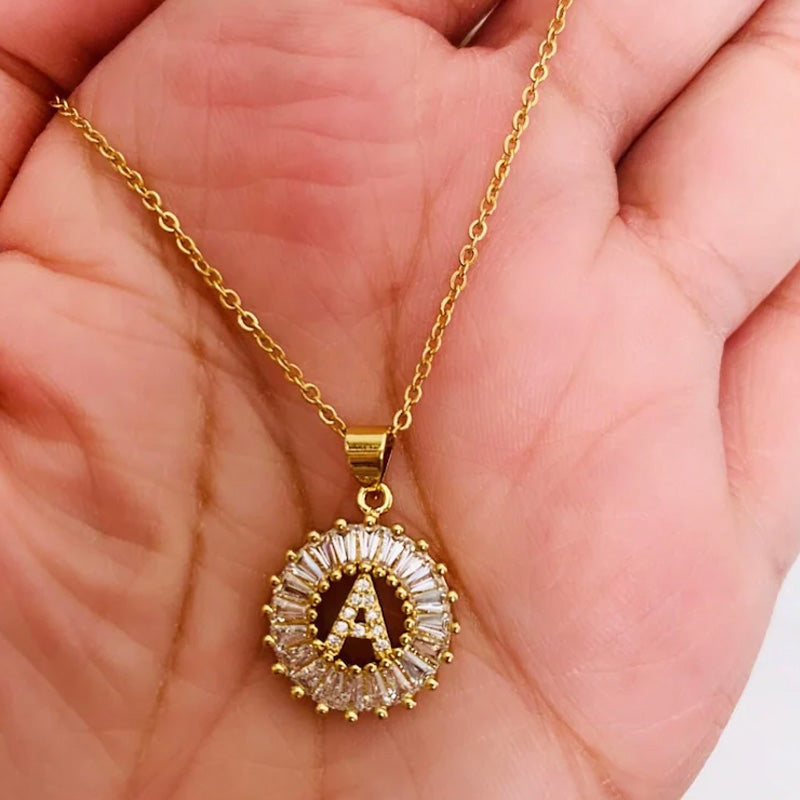 Initial Letter Pendant Necklaces