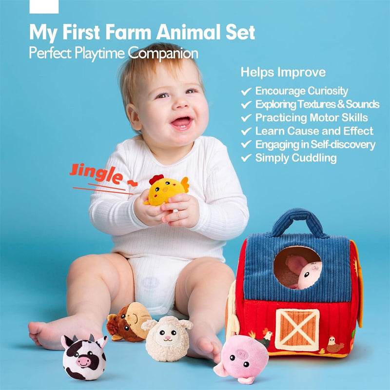 Surprise Barn with Stuffed Farm Animals