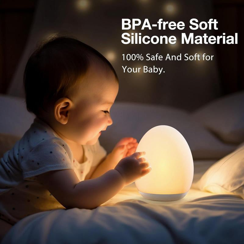Dino Glow Egg – Soft Silicone Night Light with RGB Colors