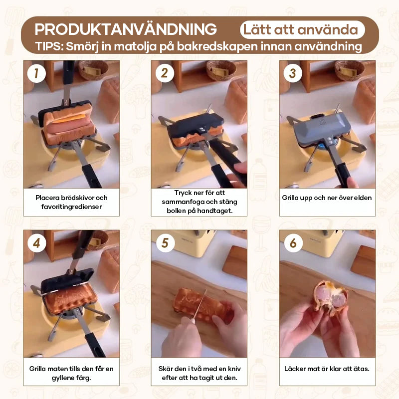 Dubbelsidig sandwich grillpanna