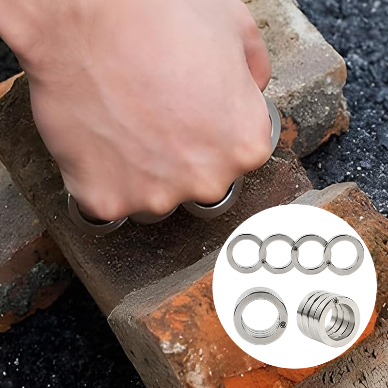 Self-Defense Ring Set with Rotating Clasp
