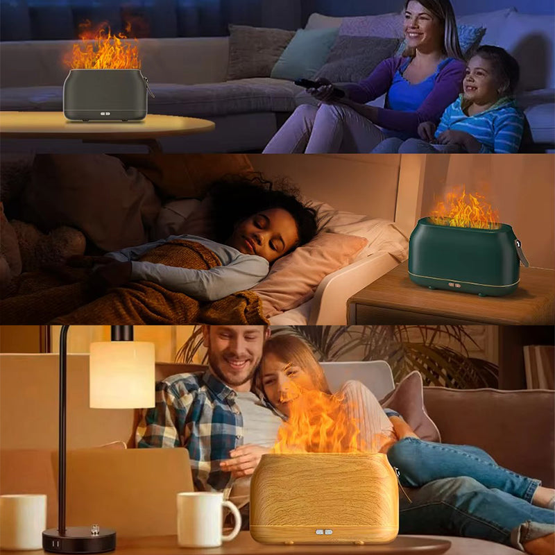 Upgraded LED Flame Essential Oil Diffuser