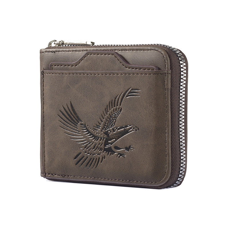 Retro Eagle Embossed Horizontal Men's Wallet