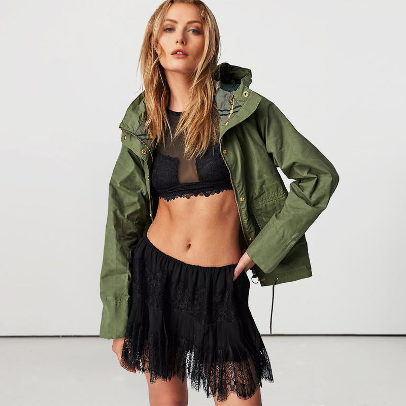 Elegant High-Waist Lace Skirt