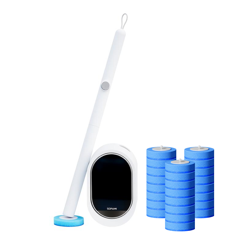 Disposable toilet brush with refills