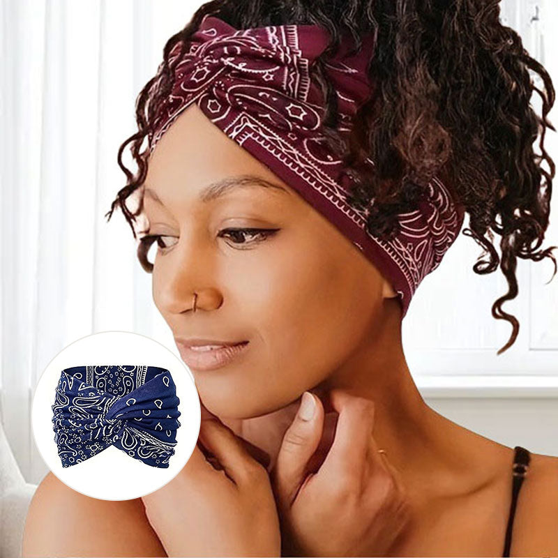 Vintage stijl brede tie-dye haarband