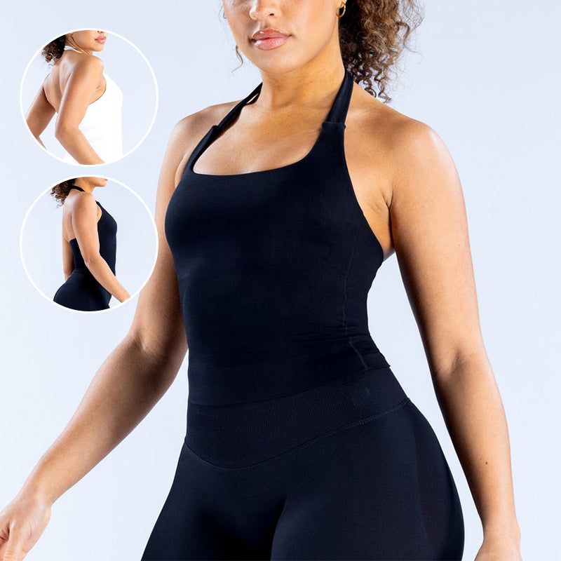 Women's Solid Removable Chest Pad Sports Tank Top