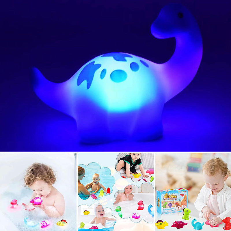 Glödande dinosaurieformade badleksak