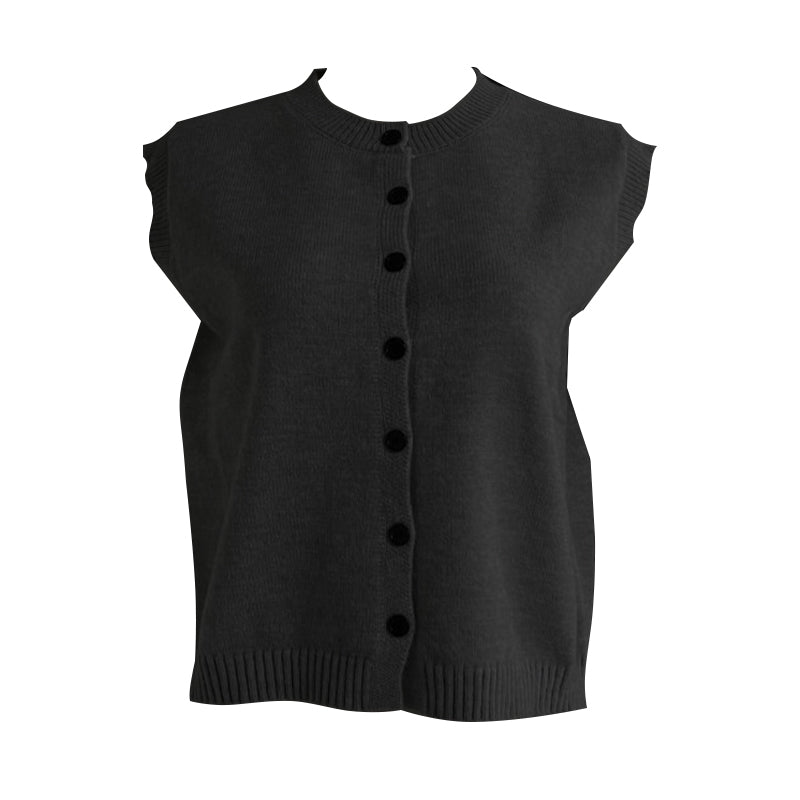 Women's Plain Button Sweater Vest