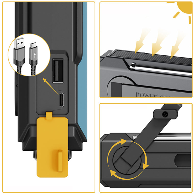 Hand Crank & Solar Emergency Weather Radio with Power Bank & LED