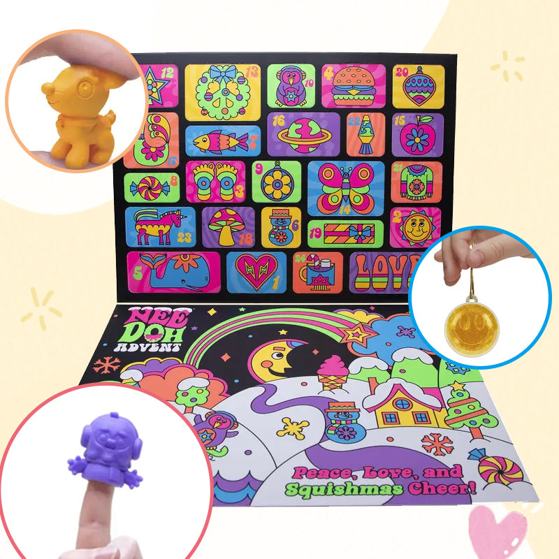 Schylling NeeDoh Advent Calendar - 24 Days of Sensory Surprises - Squishy Toys
