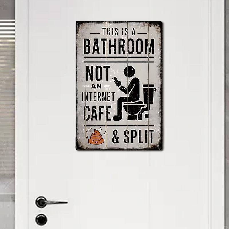 Funny Vintage Metal Bathroom Sign