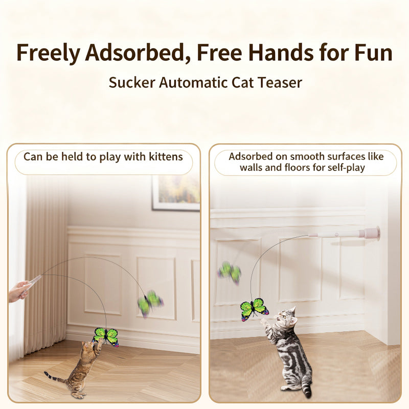Suction Cup Butterfly Electric Cat Teaser Wand