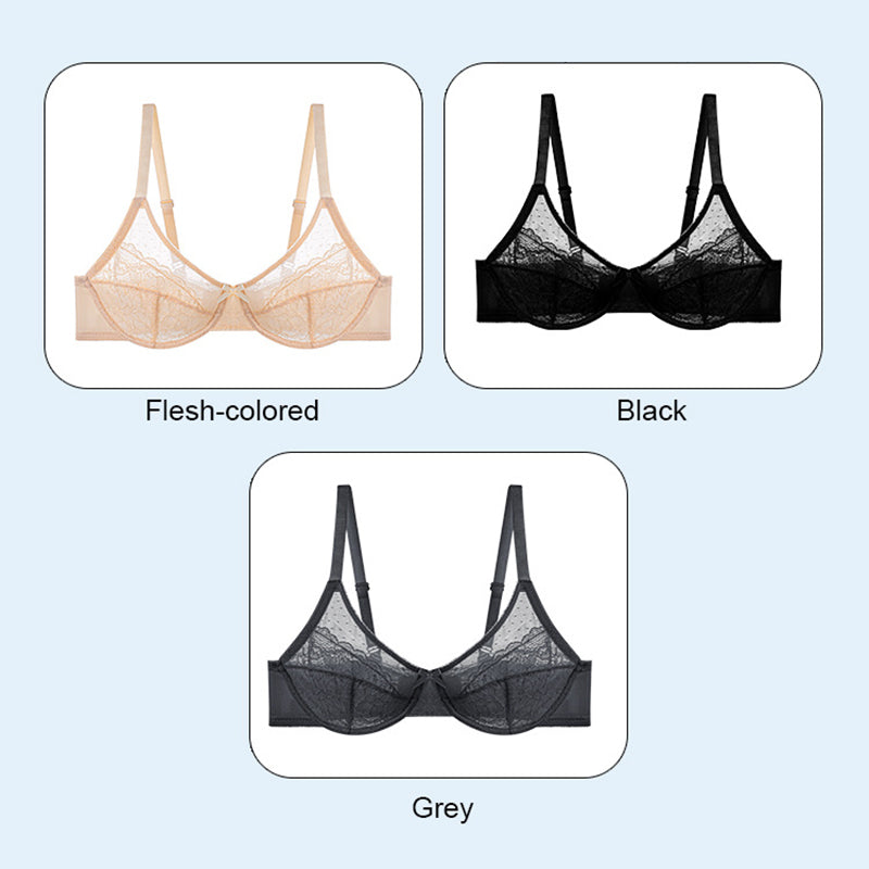 Floral Lace Breathable Mesh Comfort Bra