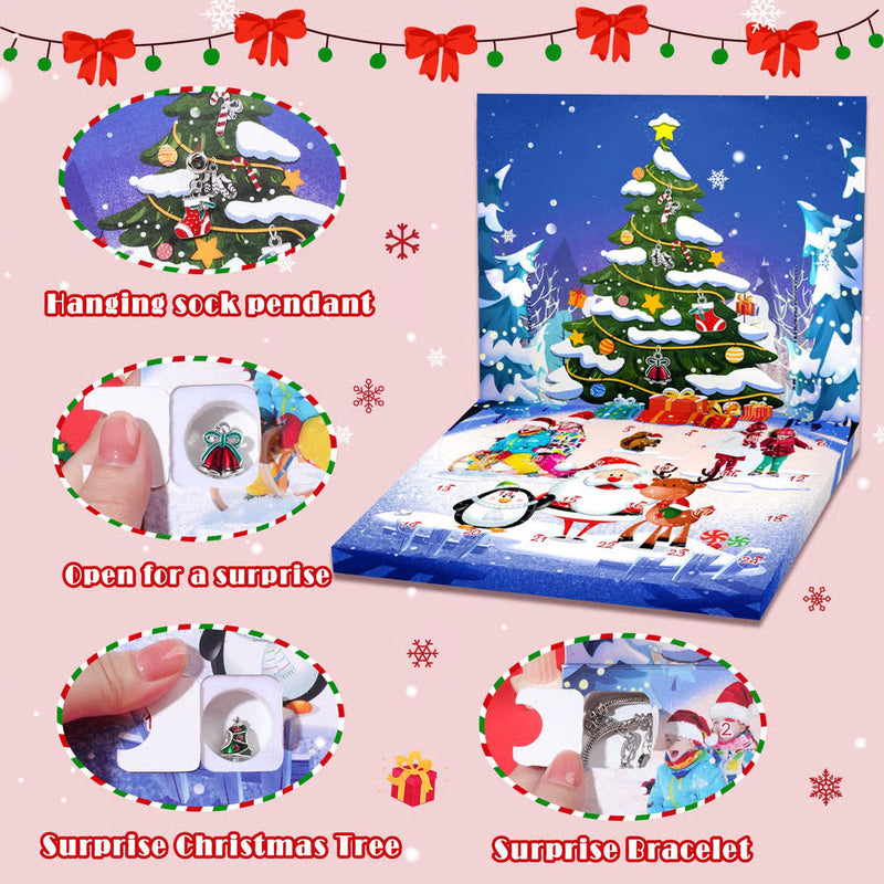 Christmas Advent Calendar Charm Bracelets