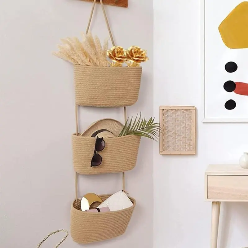 Decorative 3-Tier Hanging Organizer Bag