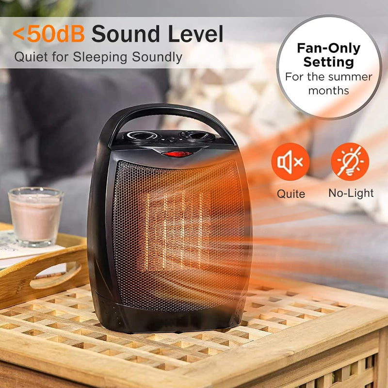 Portable Heaters Fan for Office and Bedroom with Adjustable Thermostat