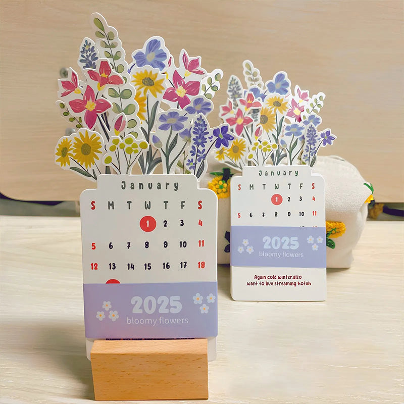 2025 blomma blommor skrivbordskalender