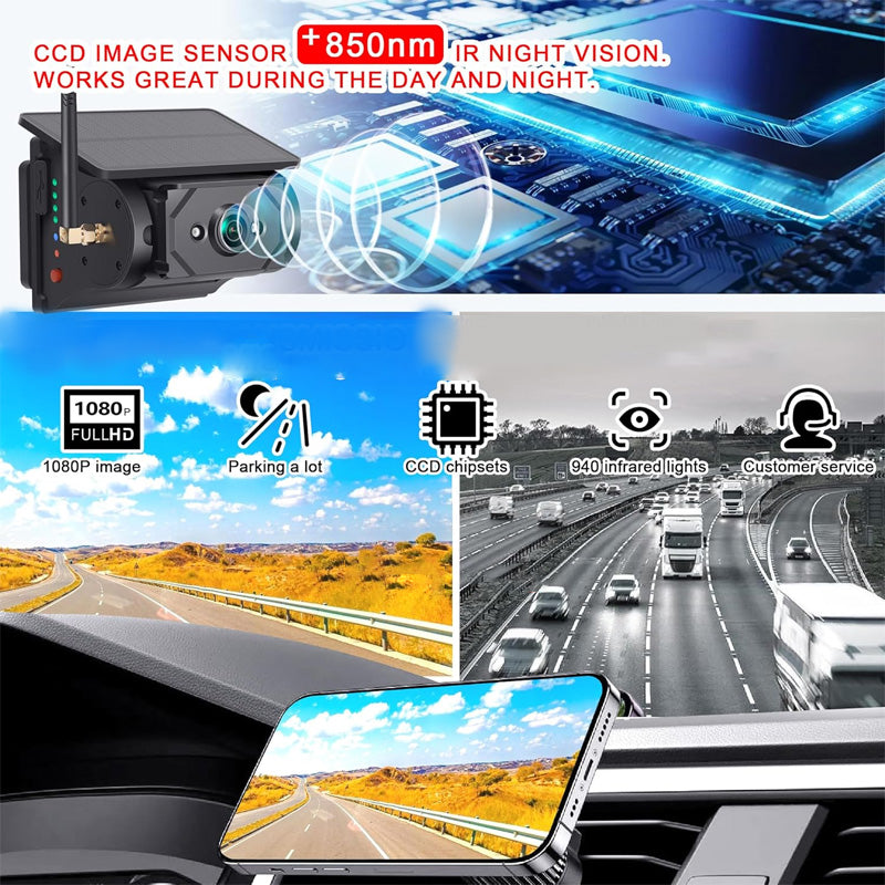 Magnetic Solar Wireless Backup Camera