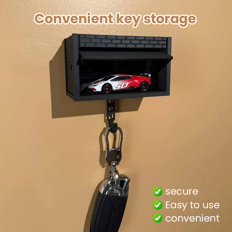 Interactive Car Garage Key Holder with Opening Door