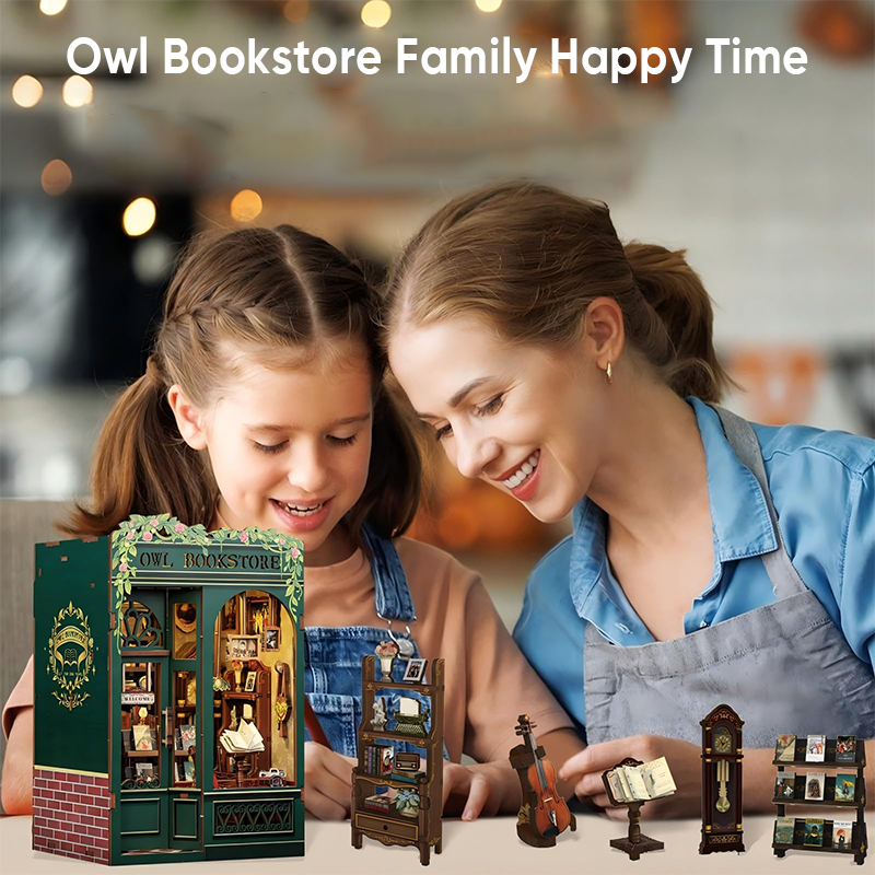 DIY Book Nook Kit - Miniature 3D Wooden Library Model