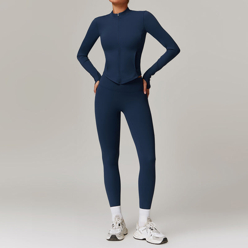 Women's Zip-Up Jacket & High-Waist Leggings Set