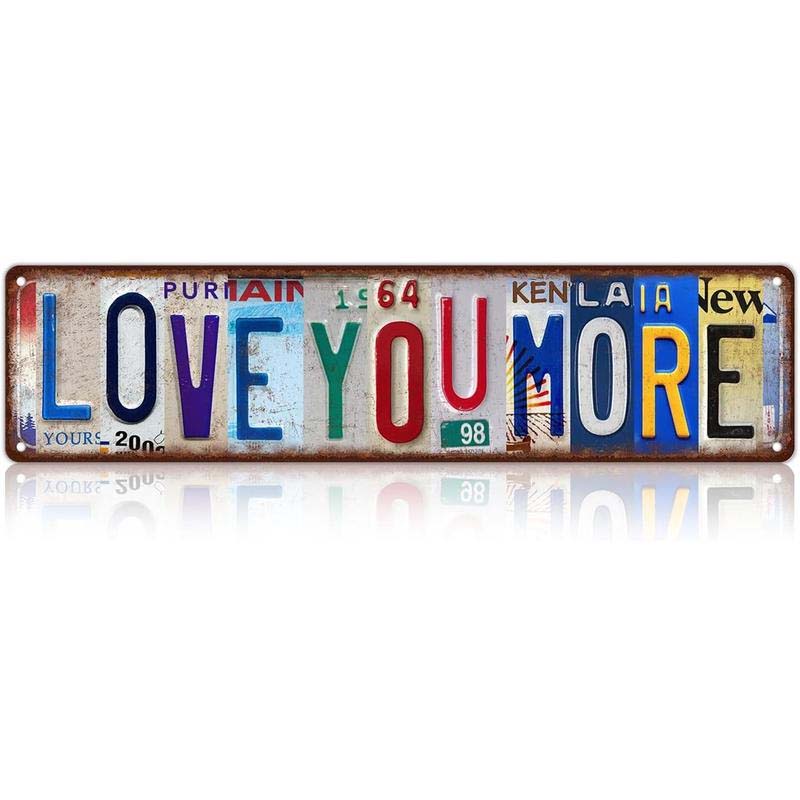 Retro License Plate Style Tin Sign Wall Decor