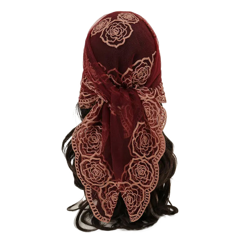 Spring Floral Mesh Scallop Design Bandana