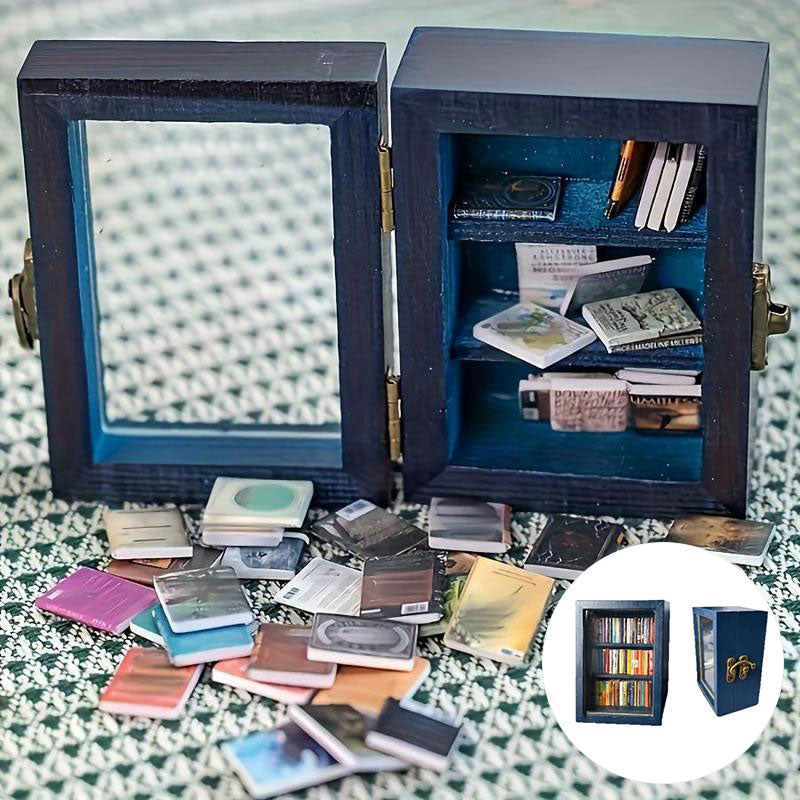 Mini Wooden Book Storage Box