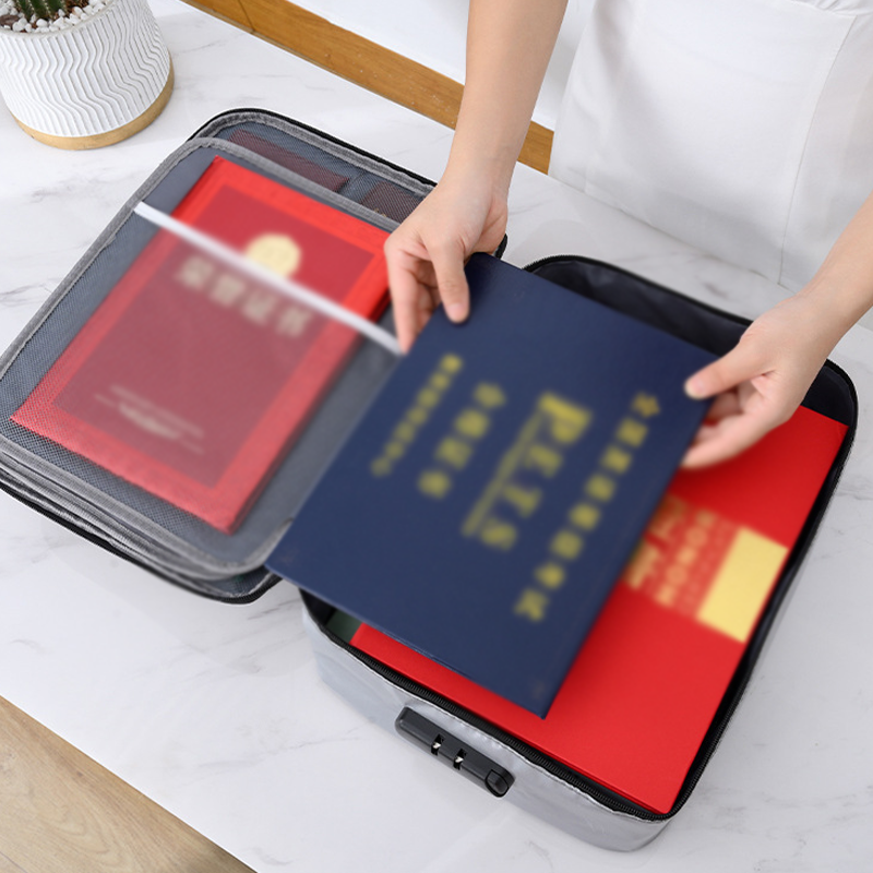 Waterproof And Fireproof Lockable Document Storage Bag