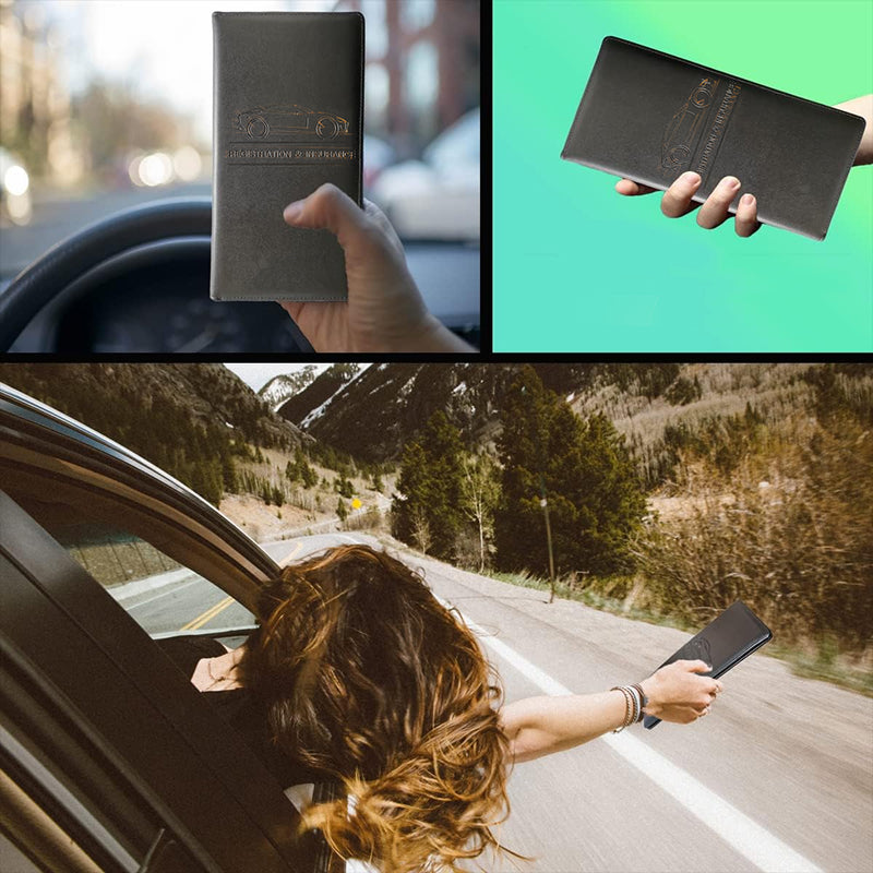 Car Insurance & License Leather Holder Wallet