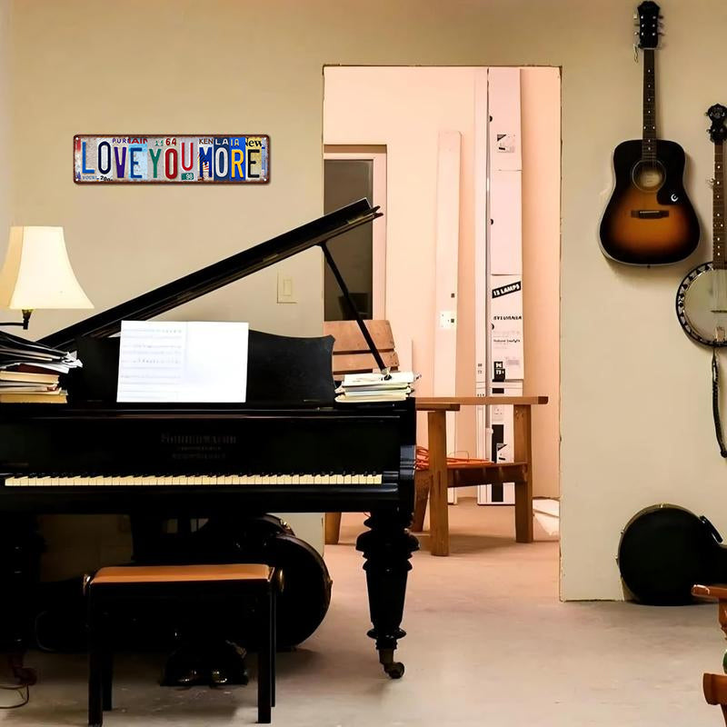 Retro License Plate Style Tin Sign Wall Decor