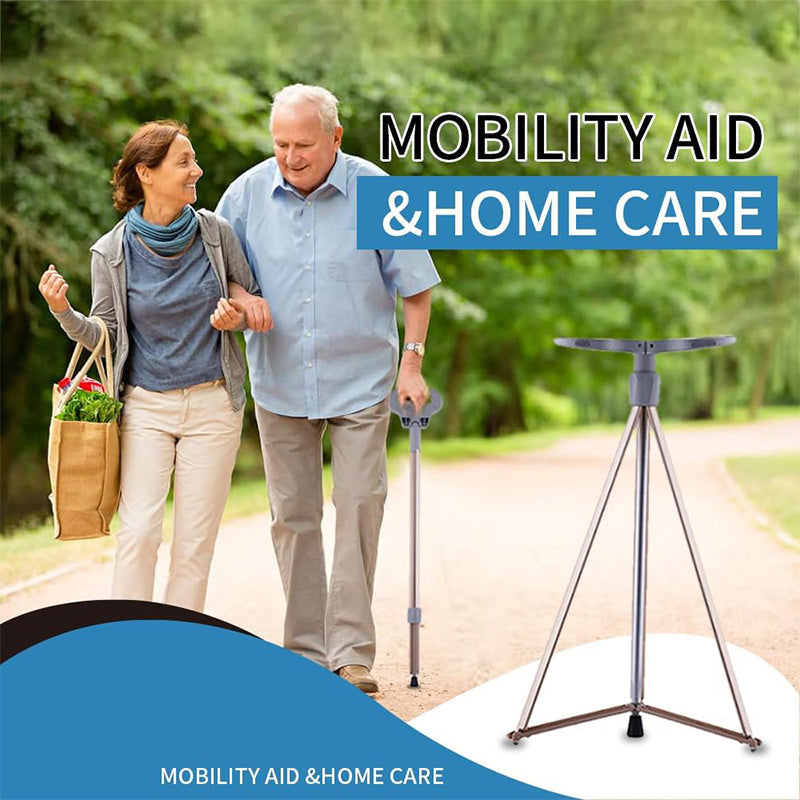 2-In-1 Foldable Walking Cane with Seat