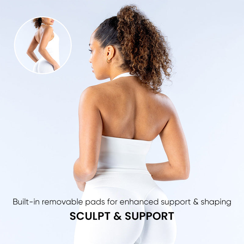 Women's Solid Removable Chest Pad Sports Tank Top