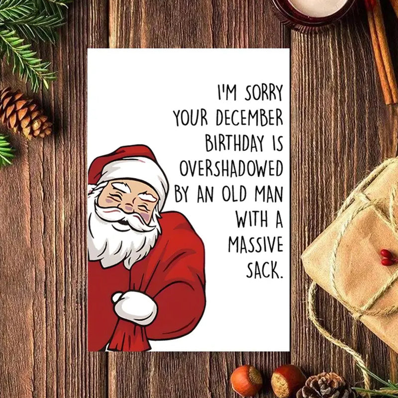 Cartoon Santa Claus Birthday Card