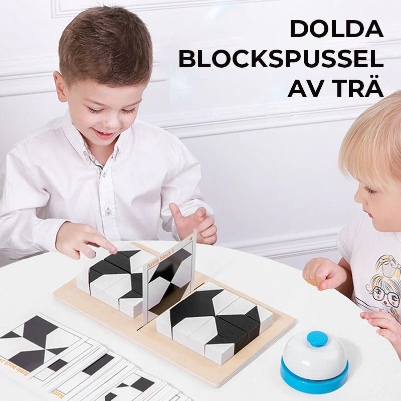 Trä dolda block pussel