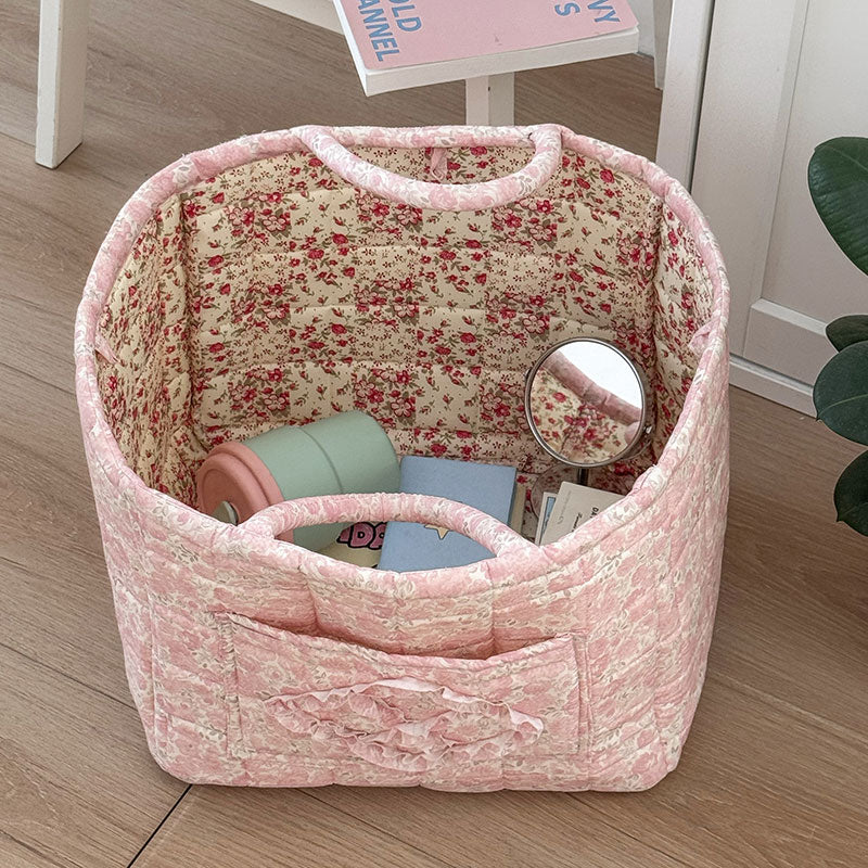 Floral Pattern Foldable Laundry Basket