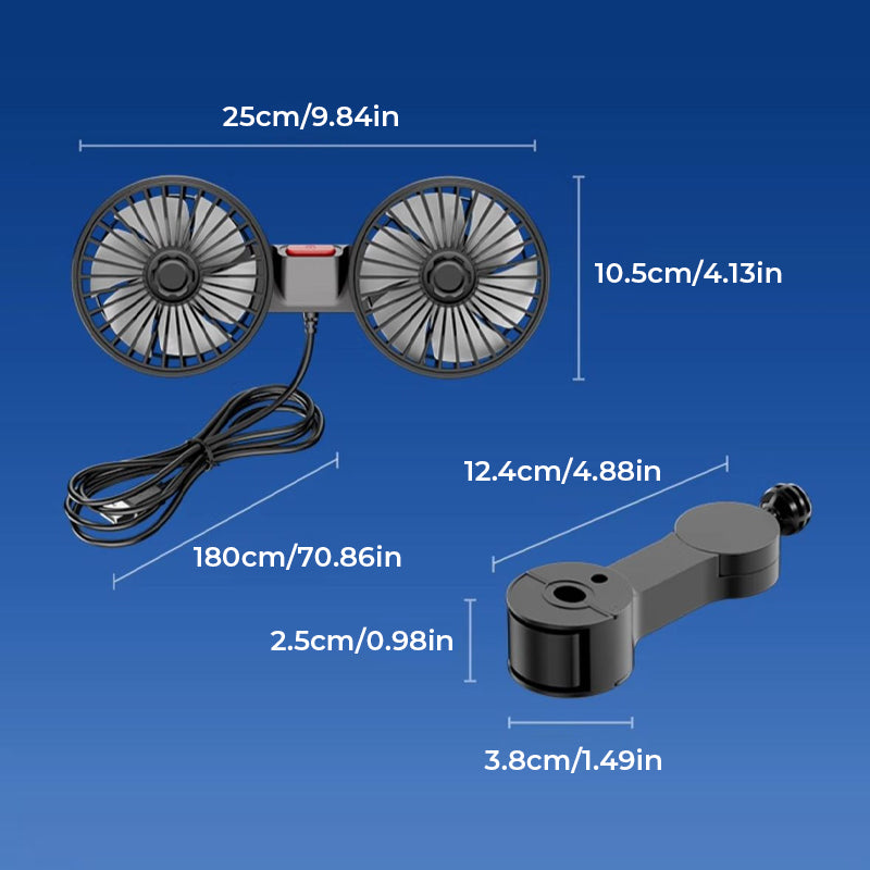 Upgraded Dual Head Mini Usb Car Fan