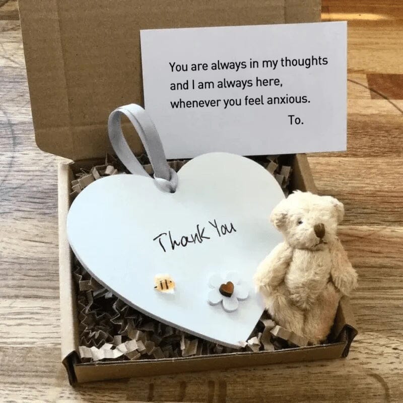Trähjärtficka Teddy Bear Kram