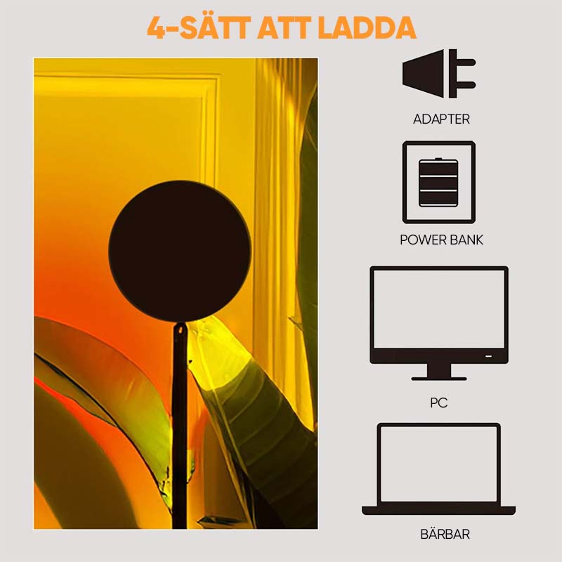 RGB solnedgångsprojektionslampa