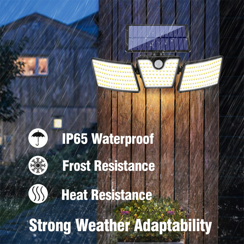 3-Head Solar Motion Sensor Security Light