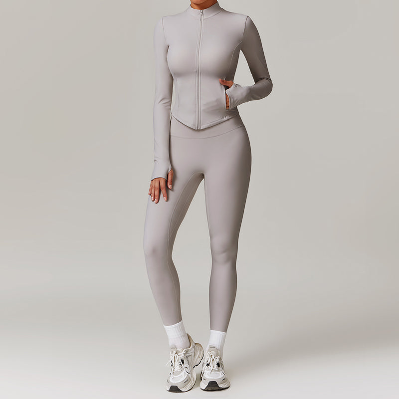 Women's Zip-Up Jacket & High-Waist Leggings Set